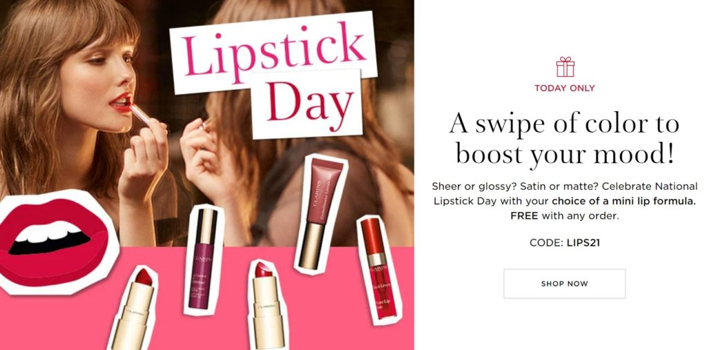 Click to go to the Clarins Offer