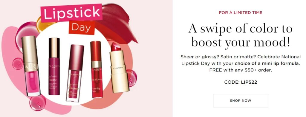 Click to go to the Clarins Offer