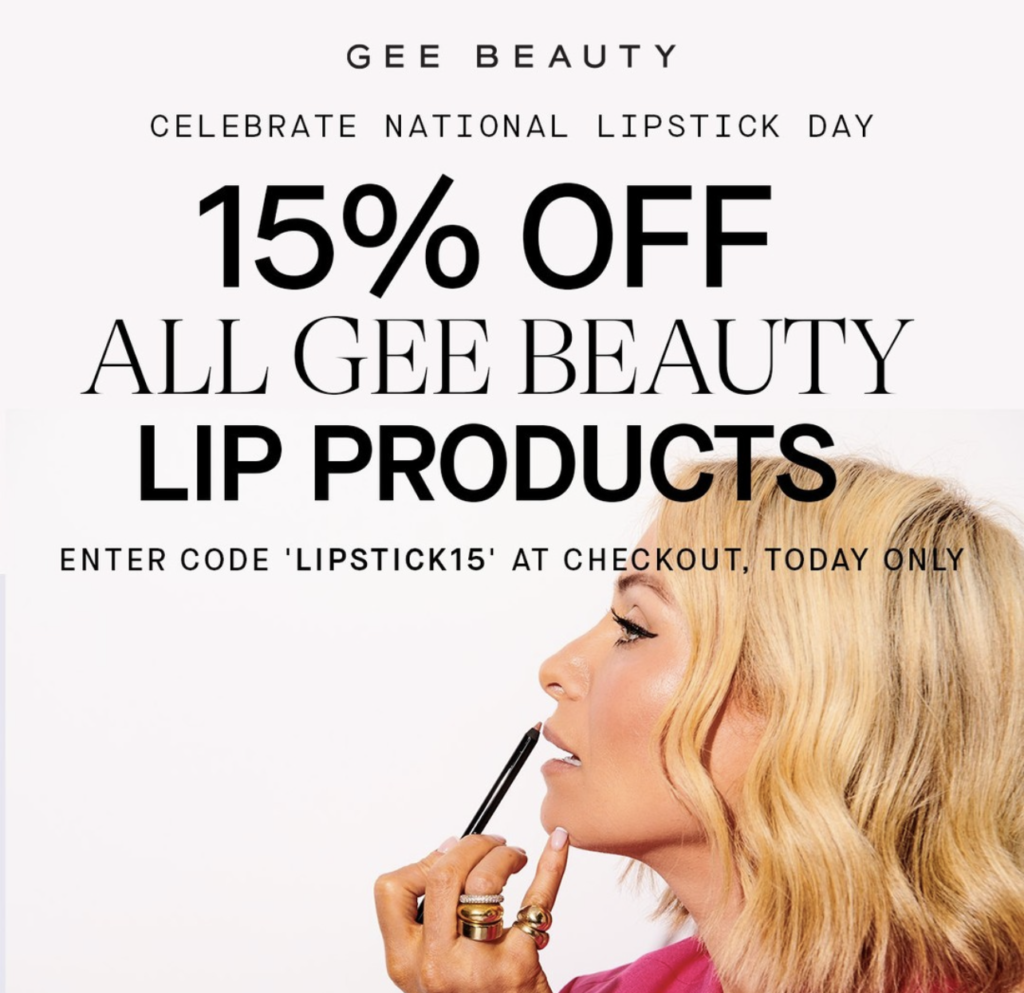 Click to go to the Gee Beauty Lipstick Sale