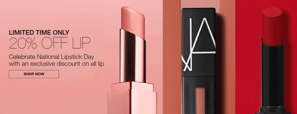Click to go to the NARS Lipstick Sale