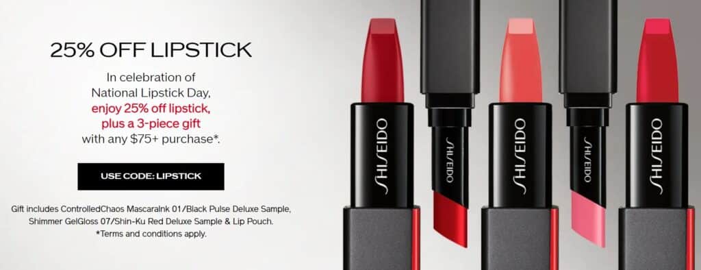 Click to go to the Shiseido Lipstick Sale