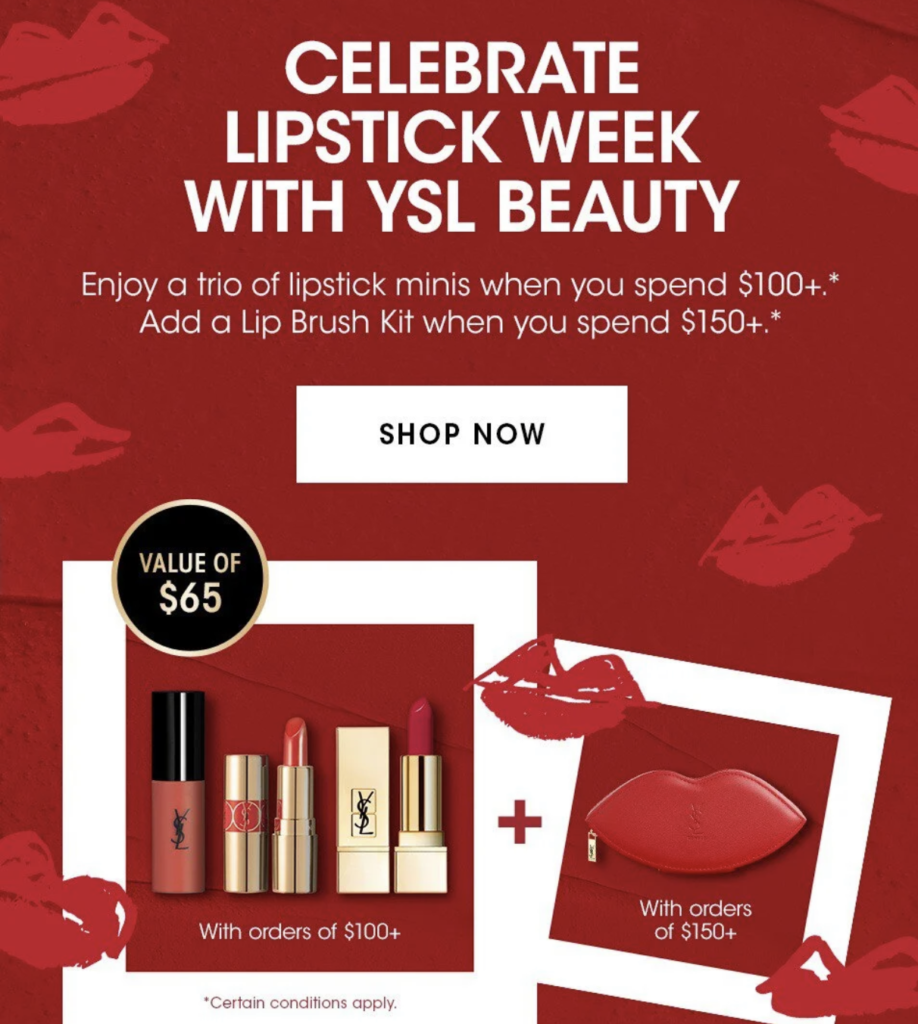Click to go to the YSL Beauty Lipstick Offer