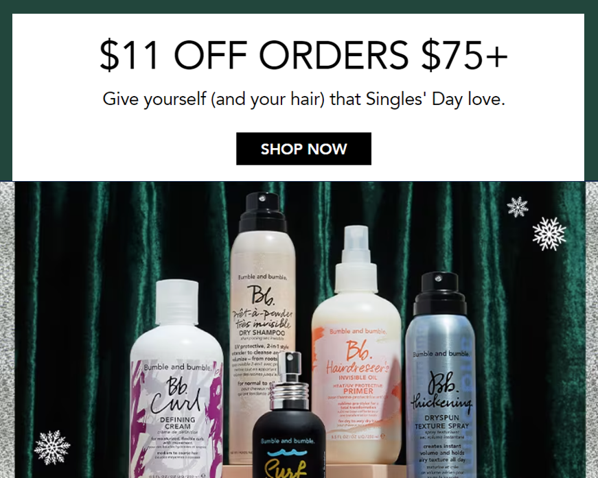 Click to go to the Bumble and bumble Singles' Day Deal