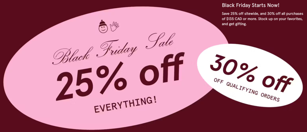 Click to go to the Glossier Black Friday Sale