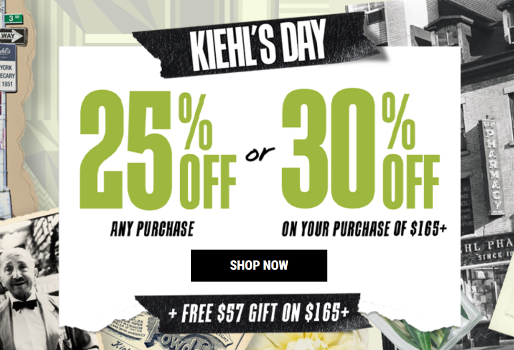 Click to go to the Kiehl's Singles' Day Deal