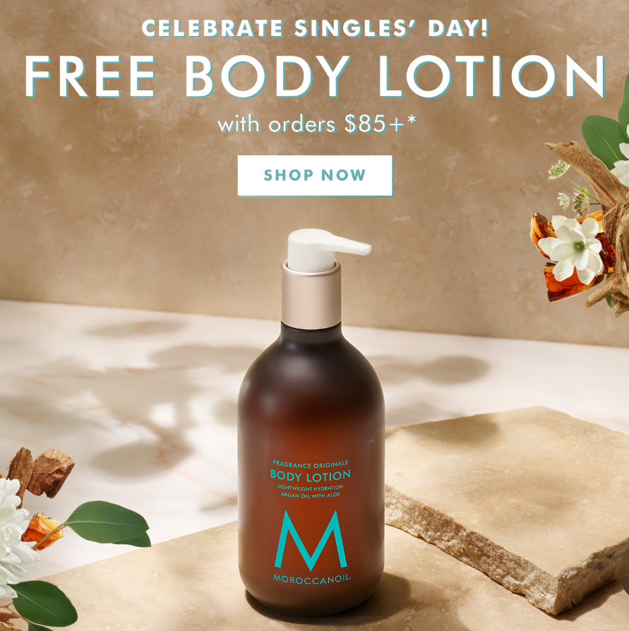 Click to go to the Moroccanoil Singles' Day Offer
