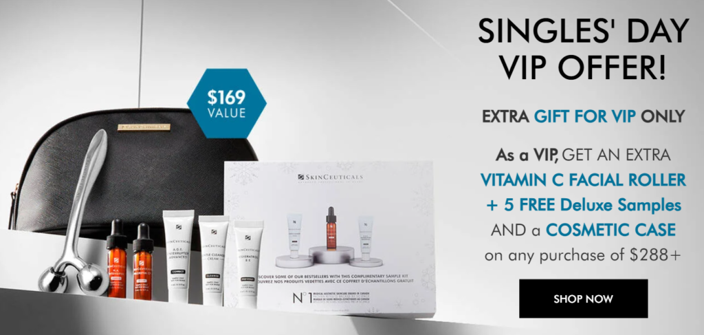 Click to go to the SkinCeuticals Singles' Day Deal