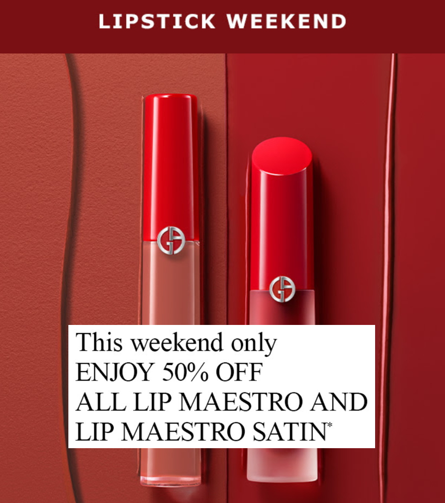 Click to go to Armani Beauty's 2024 National Lipstick Day Deal