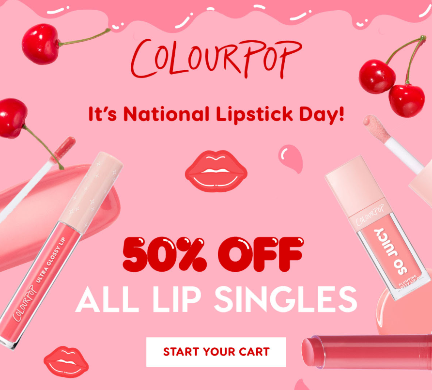 Click to go to the ColourPop 2024 National Lipstick Day Deal