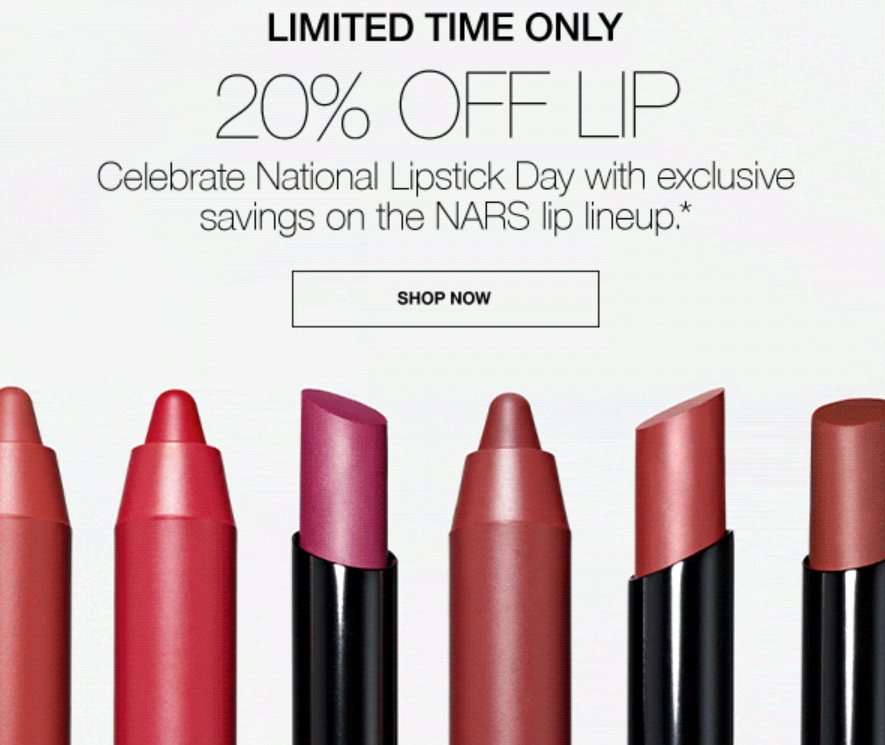 Click to go to NARS' 2024 National Lipstick Day Deal