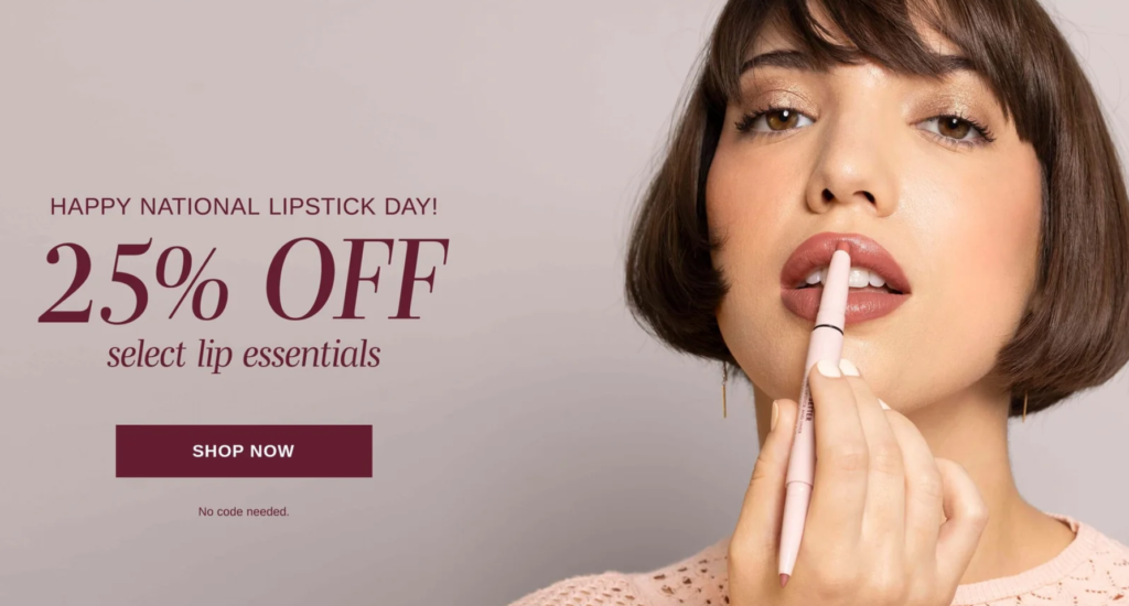 Click to go to Wander Beauty's 2024 National Lipstick Day Deal