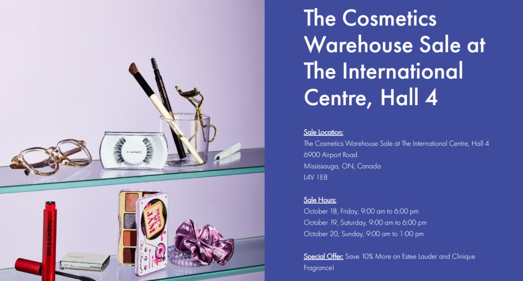 Click to rsvp to The Cosmetics Warehouse Sale