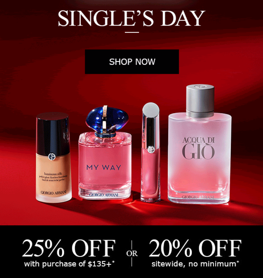 Click to go to the Armani Beauty Singles' Day Deal