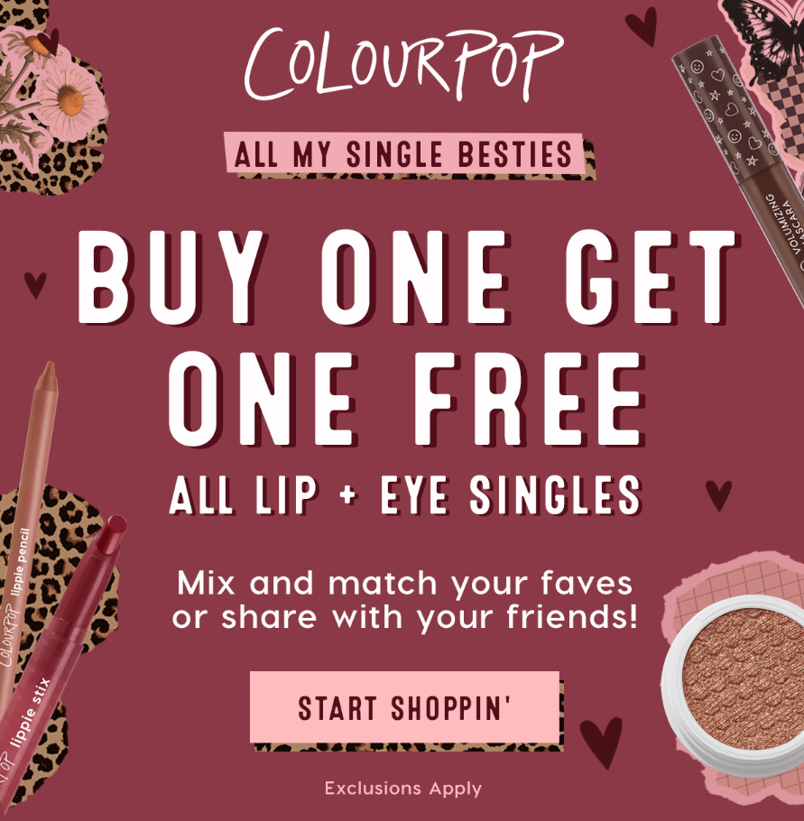 Click to go to the ColourPop Singles' Day Deal