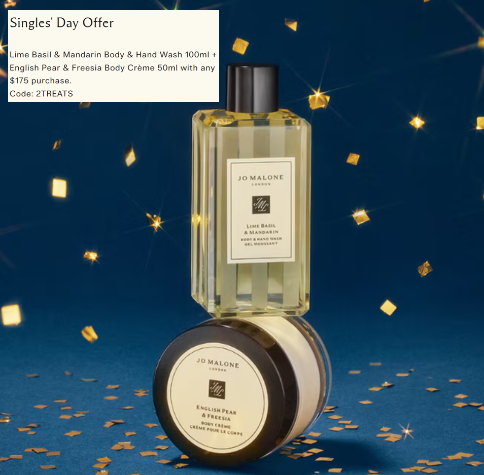 Click to go to the Jo Malone Singles' Day Offer