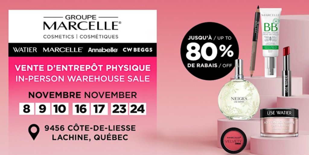 Click to rsvp to the Groupe Marcelle Warehouse Sale