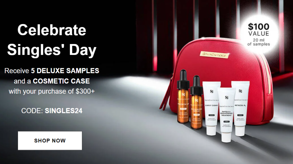 Click to go to the SkinCeuticals Singles' Day Offer