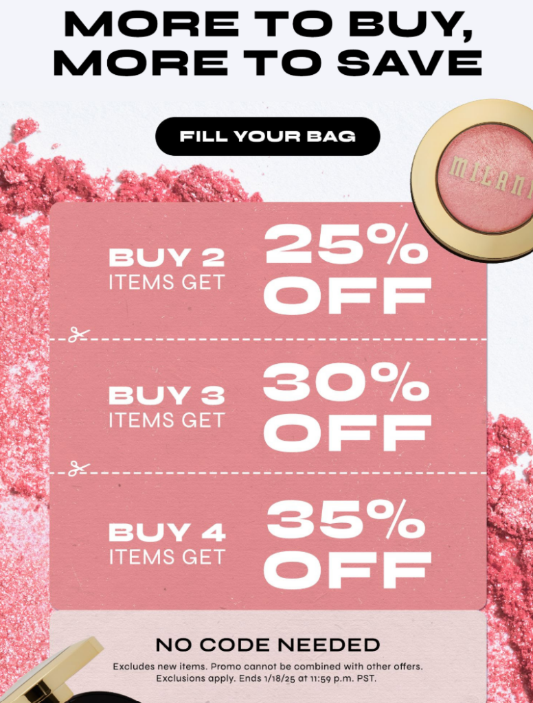 Click to go to the Milani Sale