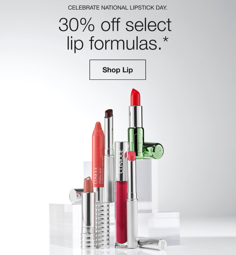 Click to go to the Clinique National Lipstick Day Deal