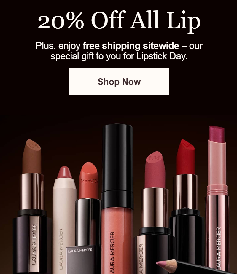 An example of free shipping by Laura Mercier