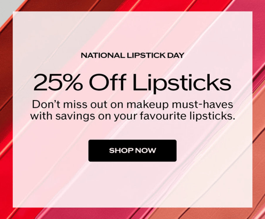 Click to go to the Shiseido National Lipstick Day Deal
