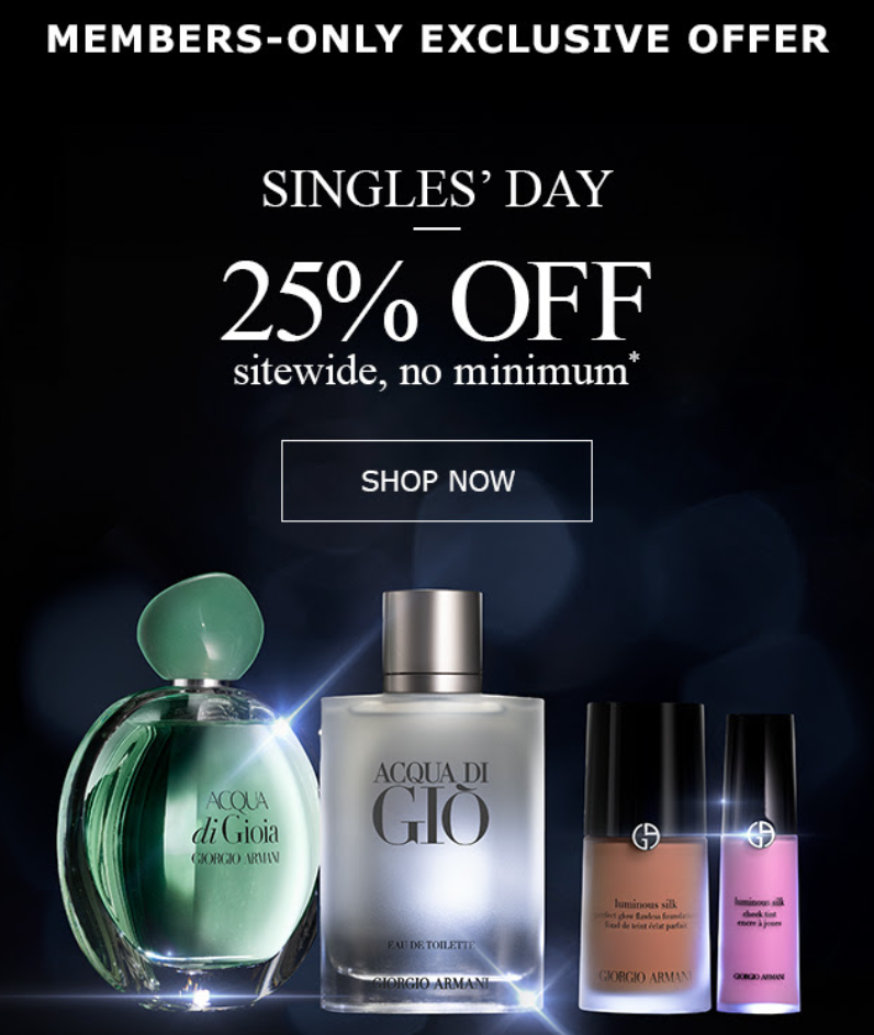 Click to go to the Armani Beauty Singles' Day Deal