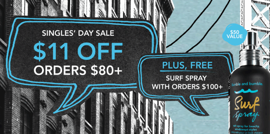 Click to go to the Bumble and bumble Singles' Day Deal