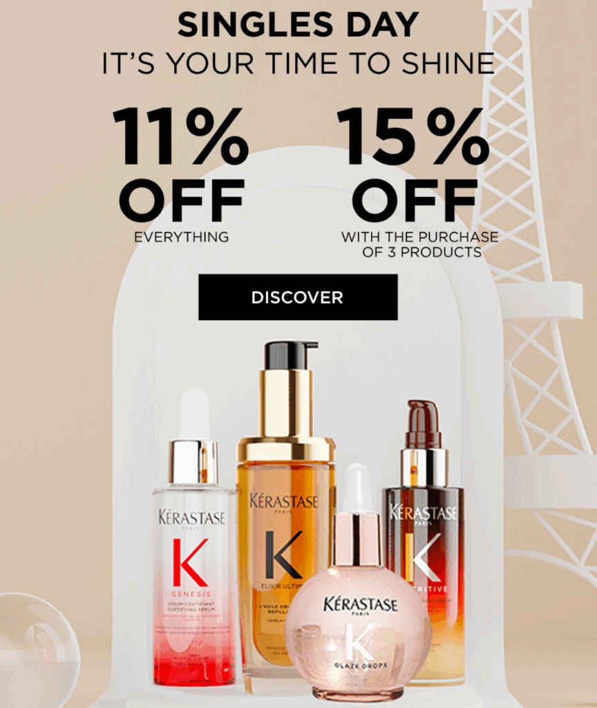 Click to go to the Kerastase Singles' Day Deal