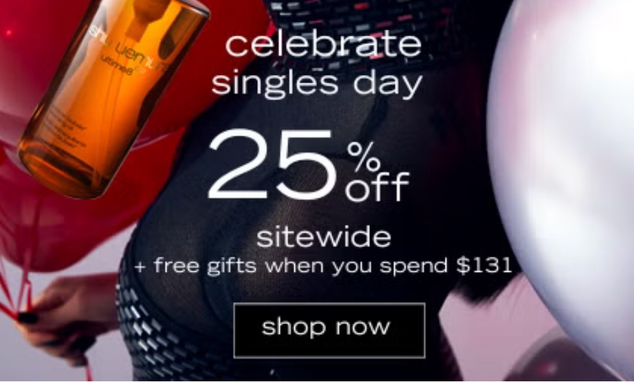 Click to go to the Shu Uemura Singles' Day Deal