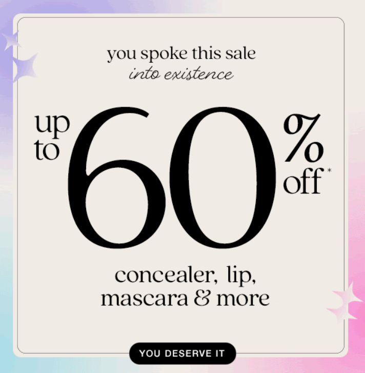 Click to to go to the Tarte Singles' Day Deal