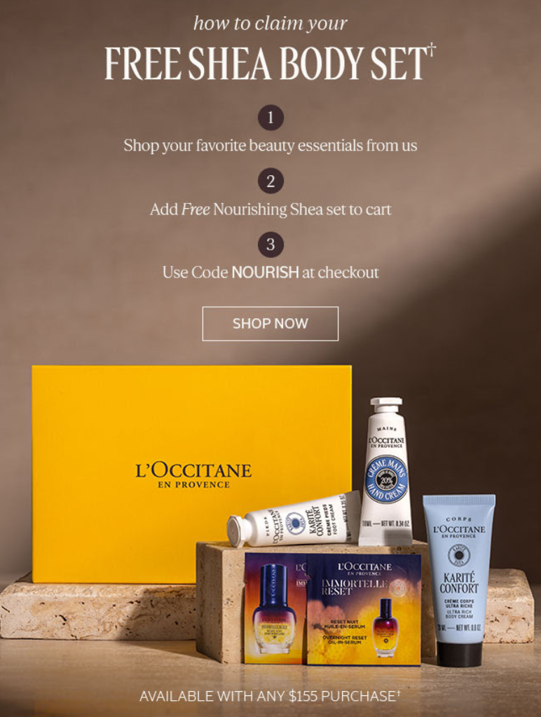 Click to go to the L'Occitane Offer
