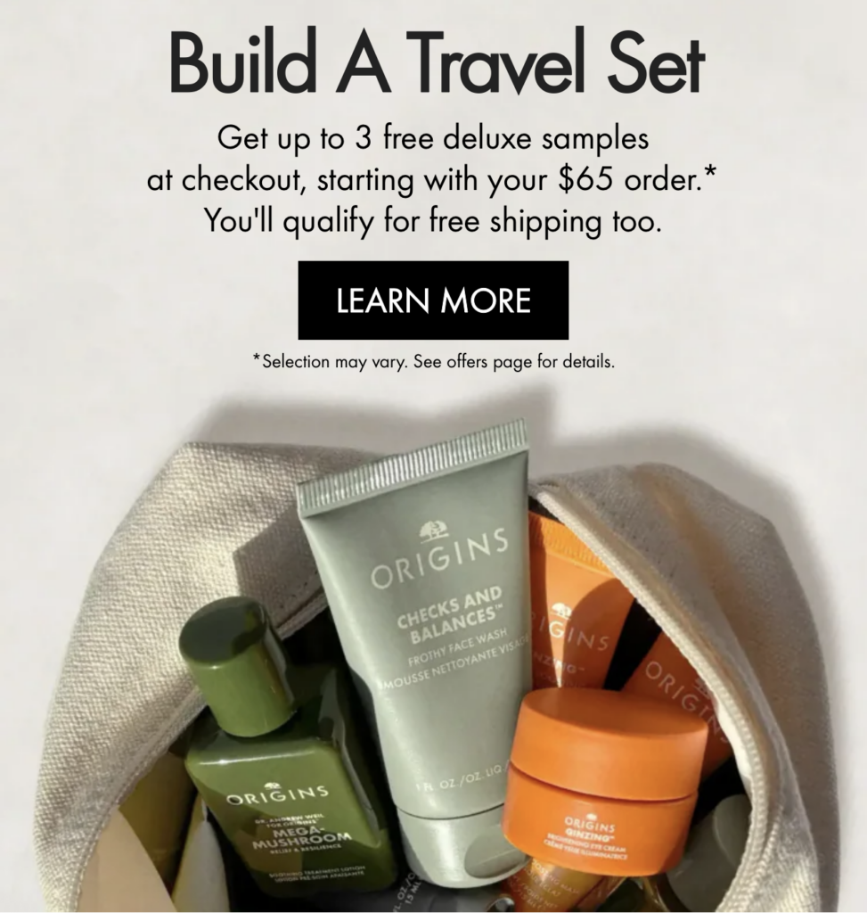 Click to go to the Origins Offer