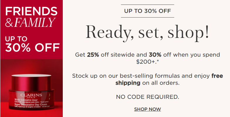 Click to go to the Clarins Sale