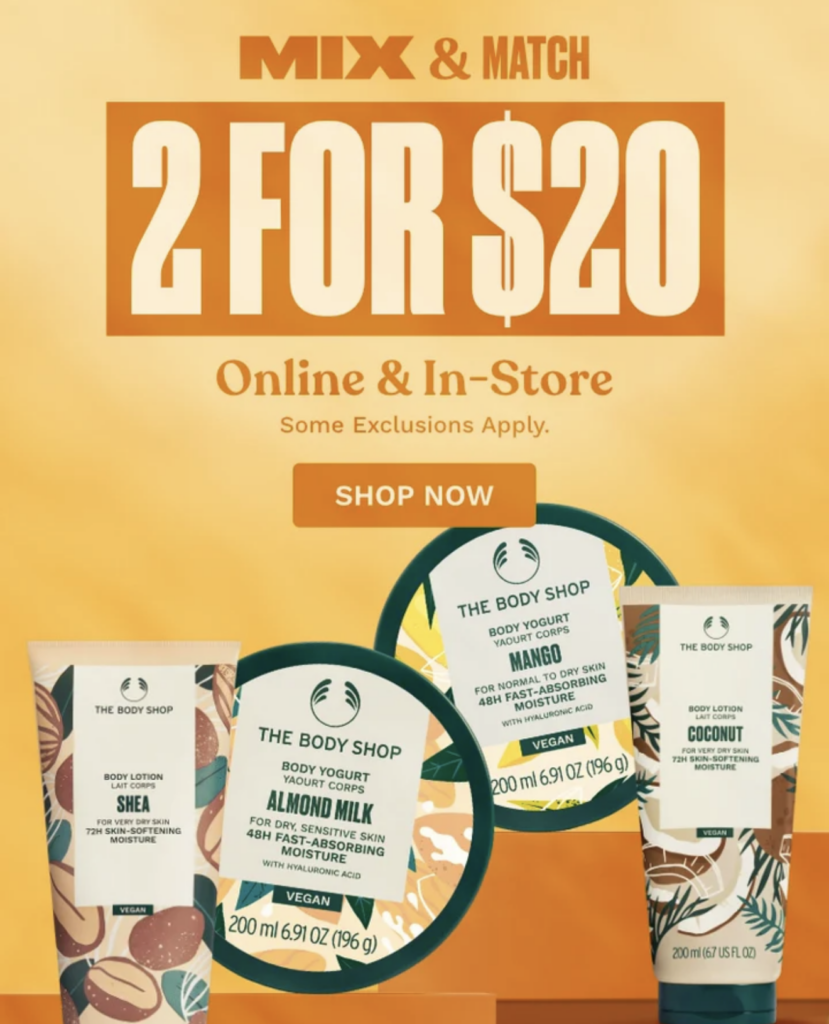 Click to go to The Body Shop Sale