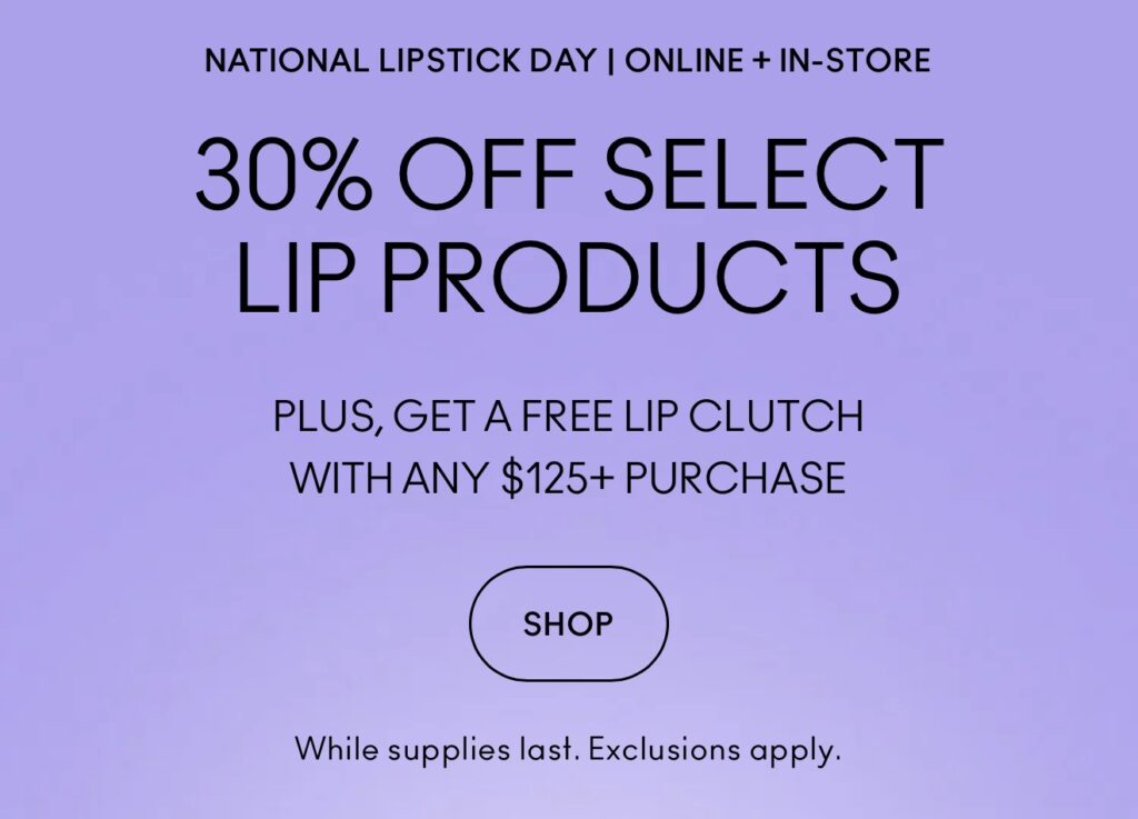 Click to go to the MAC National Lipstick Day deal