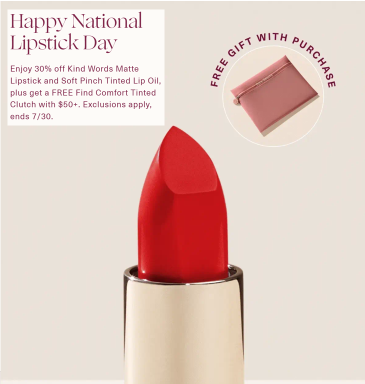 Click to go to the Rare Beauty National Lipstick Day deal