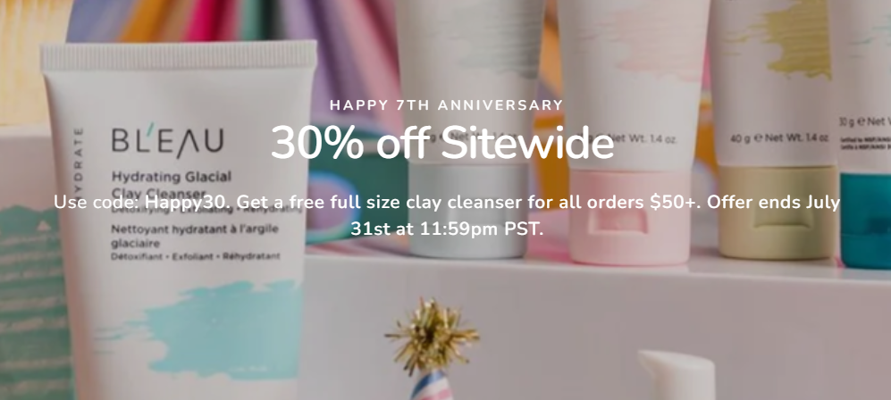 Click to go to the Bl'eau Beauty Sale