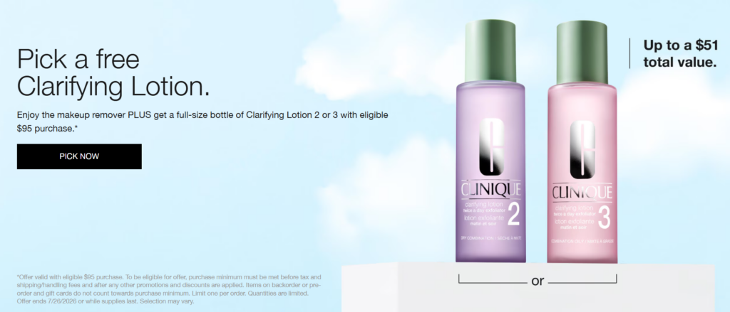 Click to go to the Clinique Offer