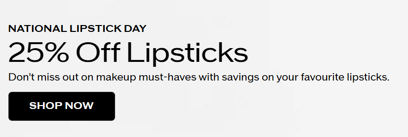 Click to go to the Shiseido National Lipstick Day deal