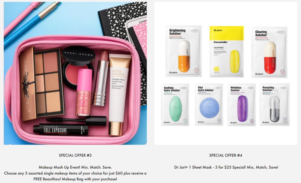 Examples of their special offers