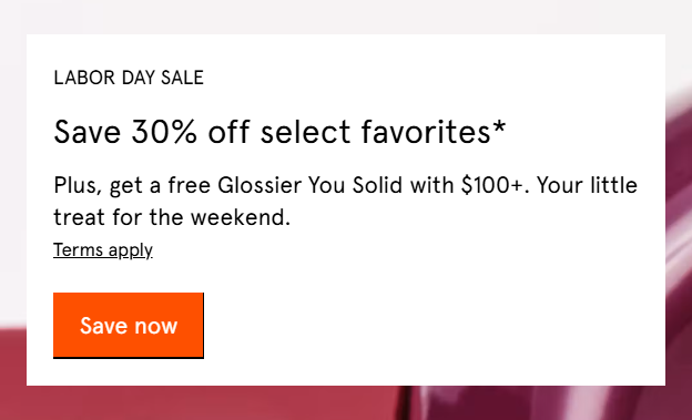 Click to go to the Glossier Sale