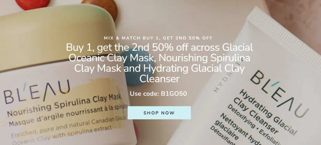 Click to go to the Bl'eau Beauty Sale
